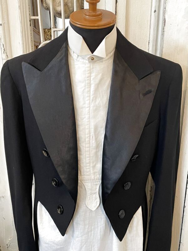 1930s tailcoat France Vintage antique tail coat regular equipment night . clothes / tuxedo suit jacket 