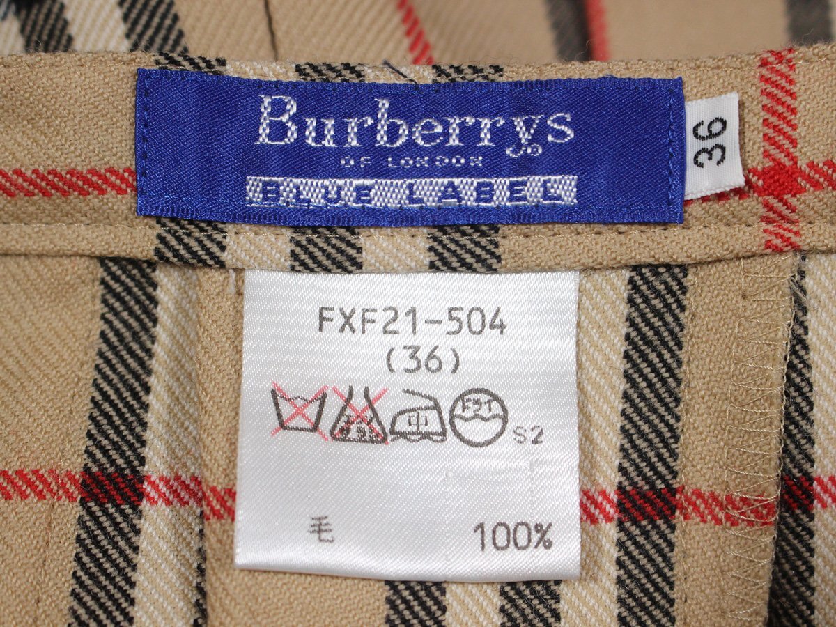 Burberrys BLUE LABEL バーバリー ノバチェック ウールスカート 36_画像3
