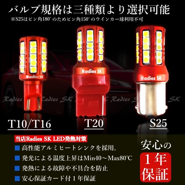 T20 バックランプ 爆光 LED 12V 24V ホワイト ポジション ライセンス フォレスター マット レッド 2個 1年保証 赤い新星 Radies SK_画像4