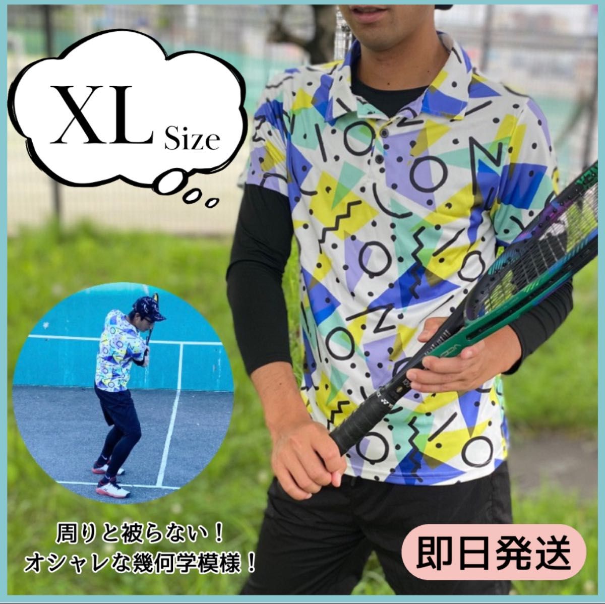 XL ポロシャツ 半袖 メンズ テニスシャツ ゴルフポロ 吸汗速乾 ダサ可愛い 筋トレ ランニング ポロ 卓球 テニス 韓国 夏