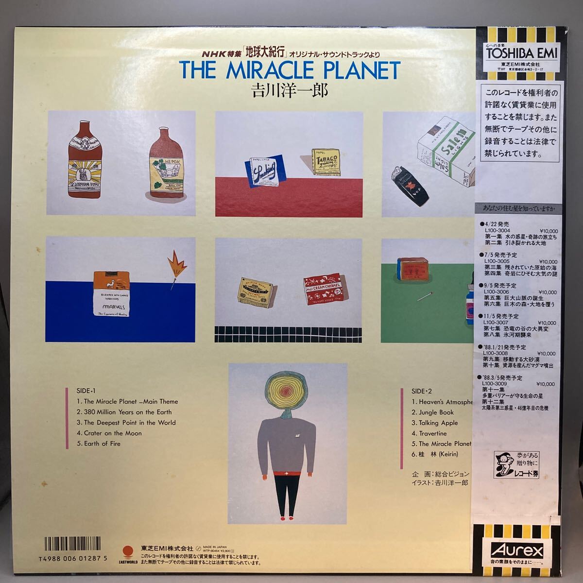 極美盤 LP 吉川洋一郎「The Miracle Planet(NHK特集 地球大紀行)」Eastworld(WTP-90464)の画像2