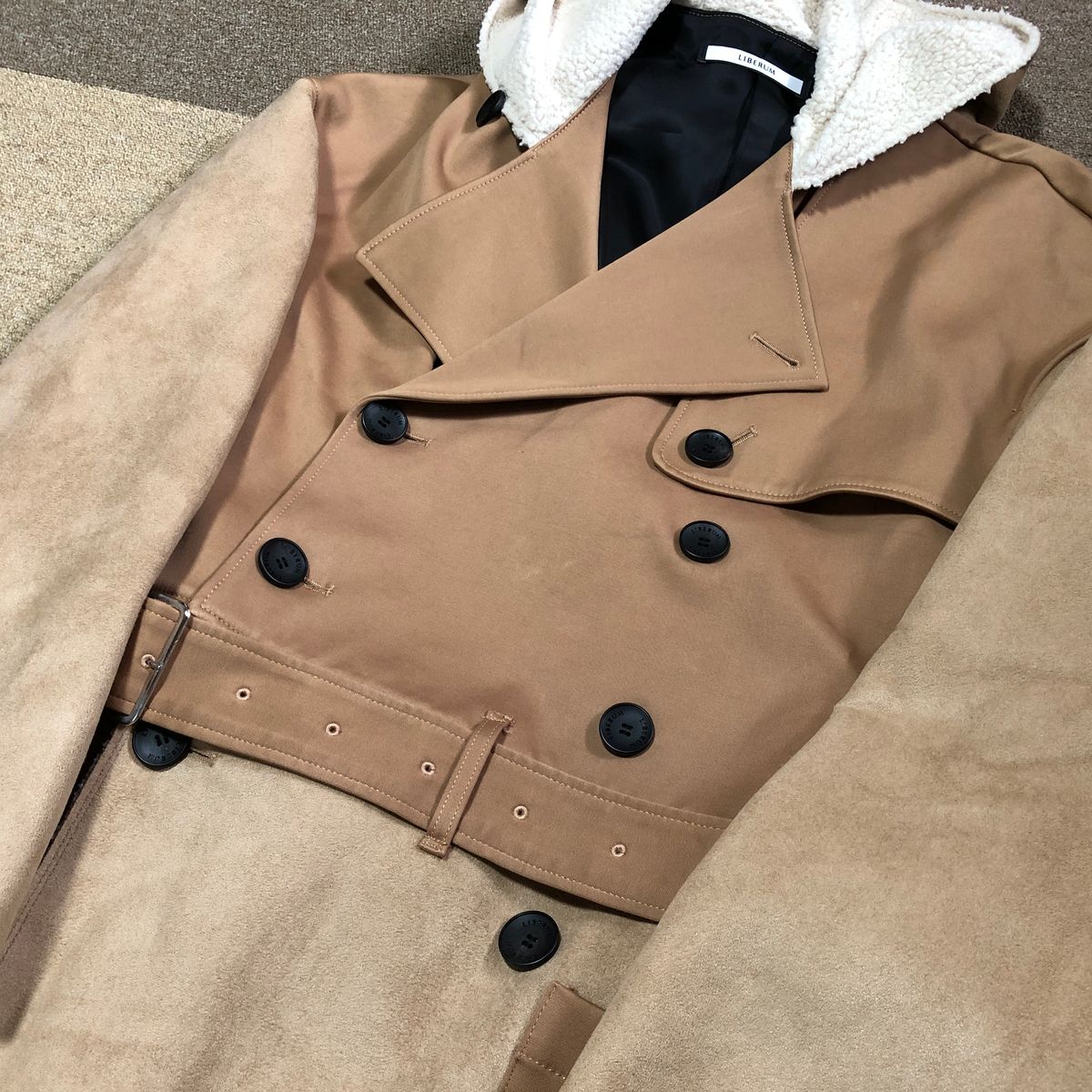 LIBERUM 19AW Mouton Hooded Trench Coat トレンチ コート ムートン リベルム