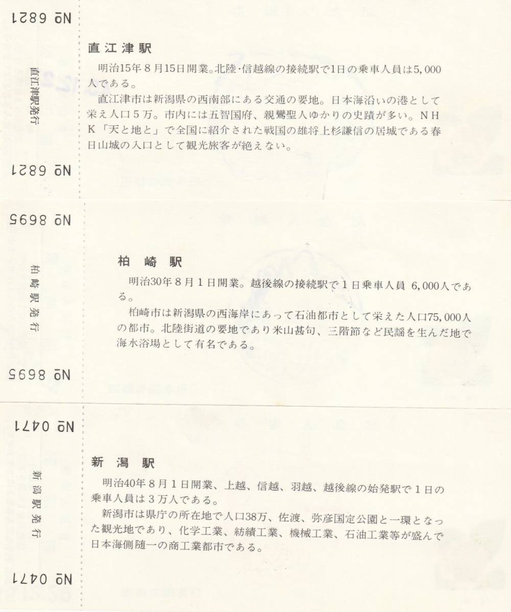 K202.『記念入場券　信越本線　直江津　柏崎　新潟』昭和45年_画像2