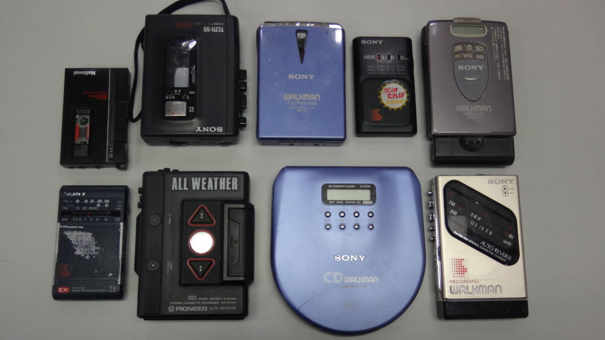 WALKMAN WM-FX2,PIONEER PK-R7AW,WALKMAN WM-FX1,SONY D-E700,SONY TCM-55,SONY WM-F203,NATIONAL RN-Z30、他2ラジオの画像1