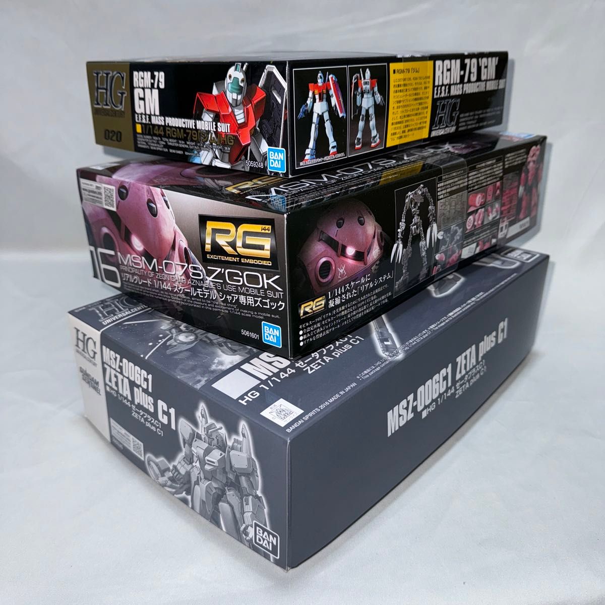 【内袋未開封未組立】ＨＧ ゼータプラスＣ１& RG シャア専用ズゴック & HGUC ジム  【国内正規品】