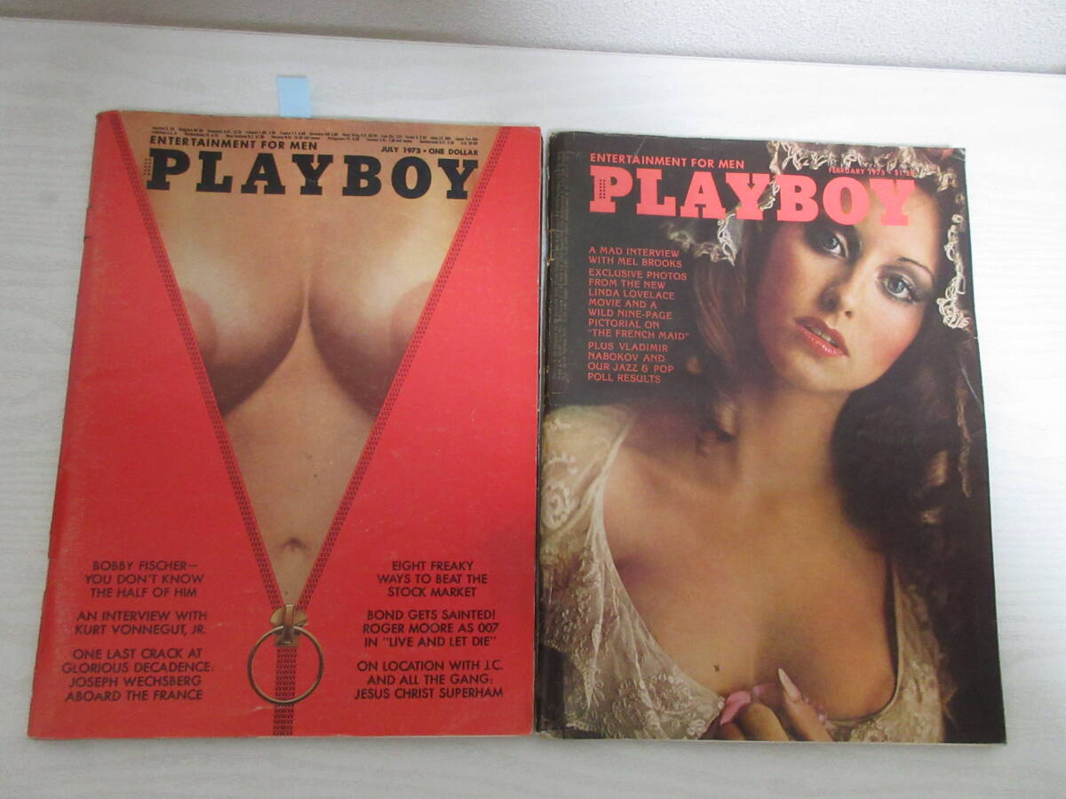 G688 洋雑誌 PLAYBOY 1973,75年2冊 プレイボーイ/海外雑誌/セクシー/カートヴォネガット/広告/レトロの画像1