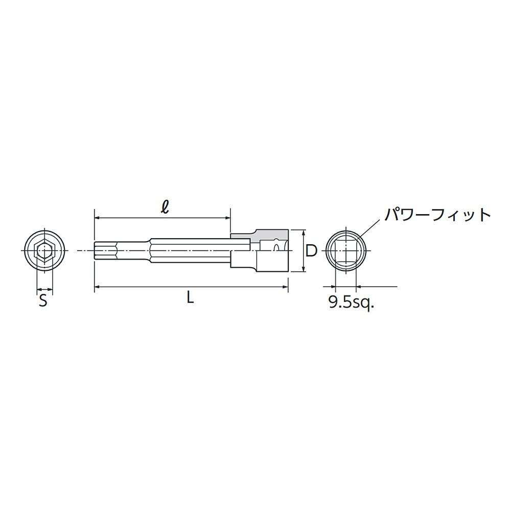 京都機械工具(KTC) 9.5sq. ヘキサゴンビットソケット BT3-06-S_画像2