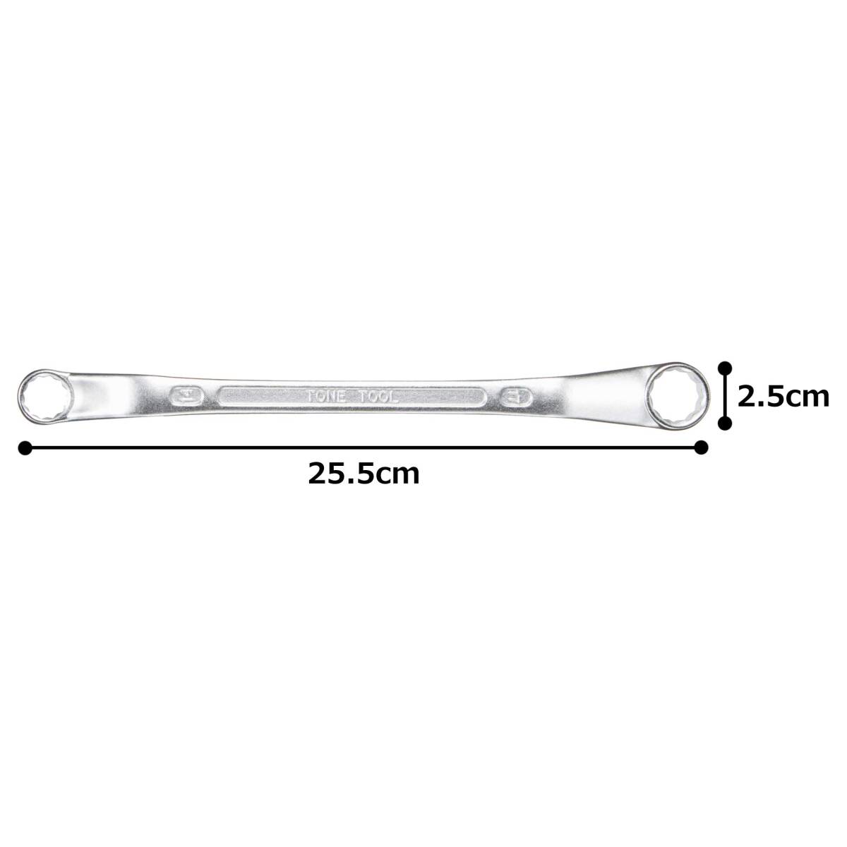 トネ(TONE) ロングめがねレンチ(45°) M45-1417 二面幅14×17mm_画像6