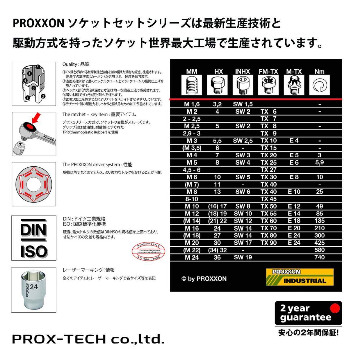 プロクソン(PROXXON) 2000シリーズ・ラチェット 1/2” No.83190_画像3