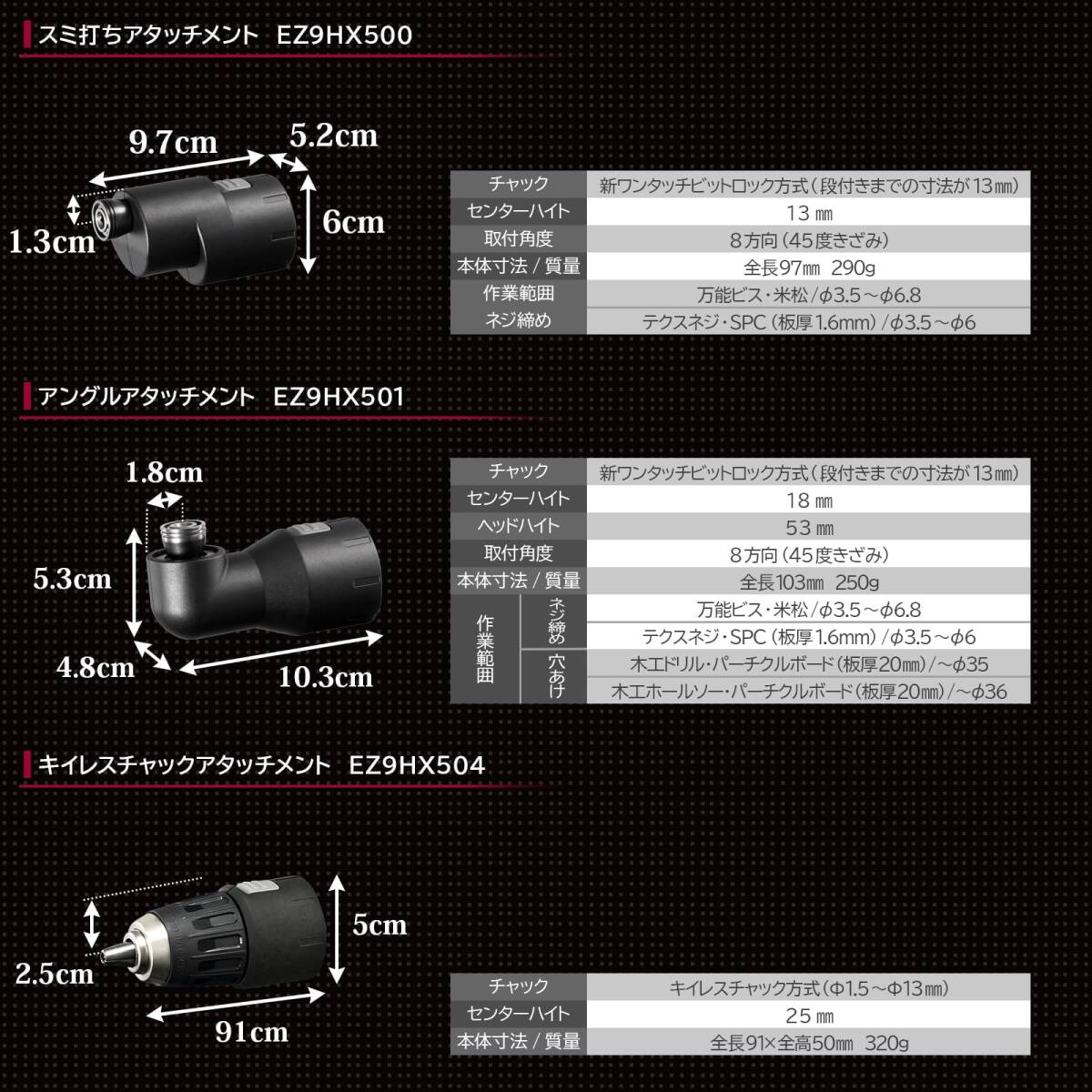 パナソニック EZ1PD1用スミ打ちアタッチメント 充電インパクト ATTTACH8 インパクトドライバー EXENA Pシリーズ_画像7