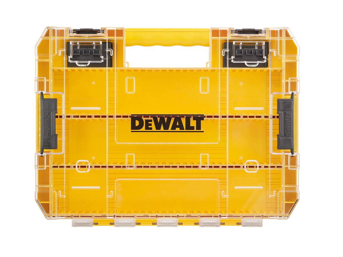 デウォルト(DEWALT) タフケース (大) デバイダー付き オーガナイザー 工具箱 収納ケース ツールボックス 透明蓋 脱着トレー 積み重ね収納_画像1