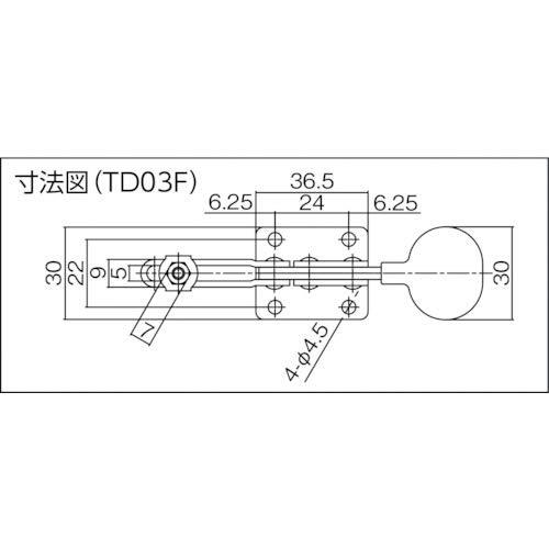 スーパーツール(SUPERTOOL) 下方押え型トグルクランプ (水平ハンドル式) TD03F_画像2