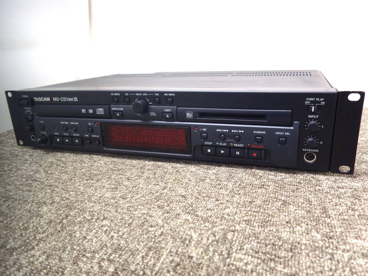 【送料無料】Sh0413-04◯TASCAM タスカム MD CD コンビネーション デッキ MD-CD1MKⅢ 業務用 現状品の画像2