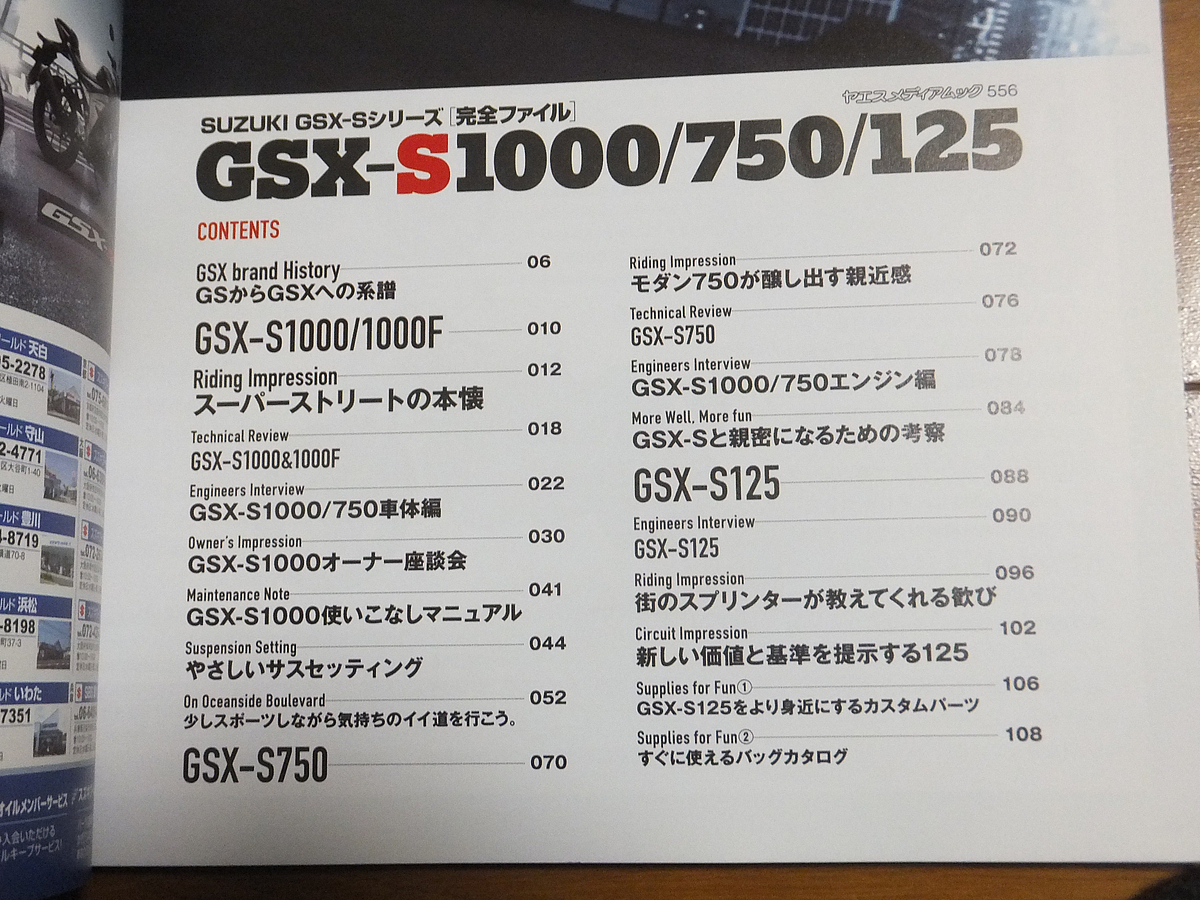 SUZUKI GSX-Sシリーズ 完全ファイル／スズキ インプレッション サスペンションセッティング バッグカタログの画像2