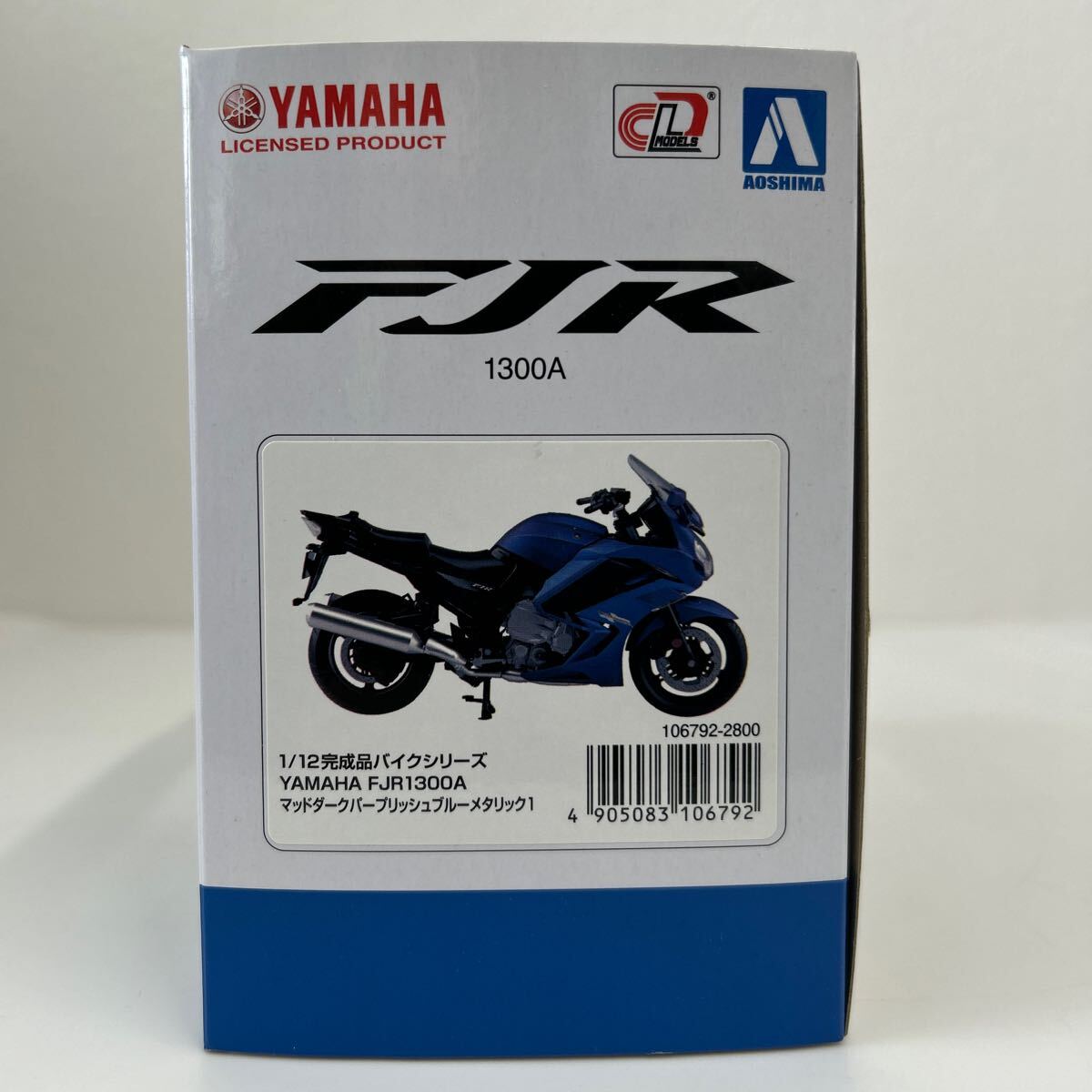  Aoshima 1/12 YAMAHA FJR1300A грязь темный pa-plishu голубой металлик конечный продукт мотоцикл Yamaha FJR миникар модель машина 
