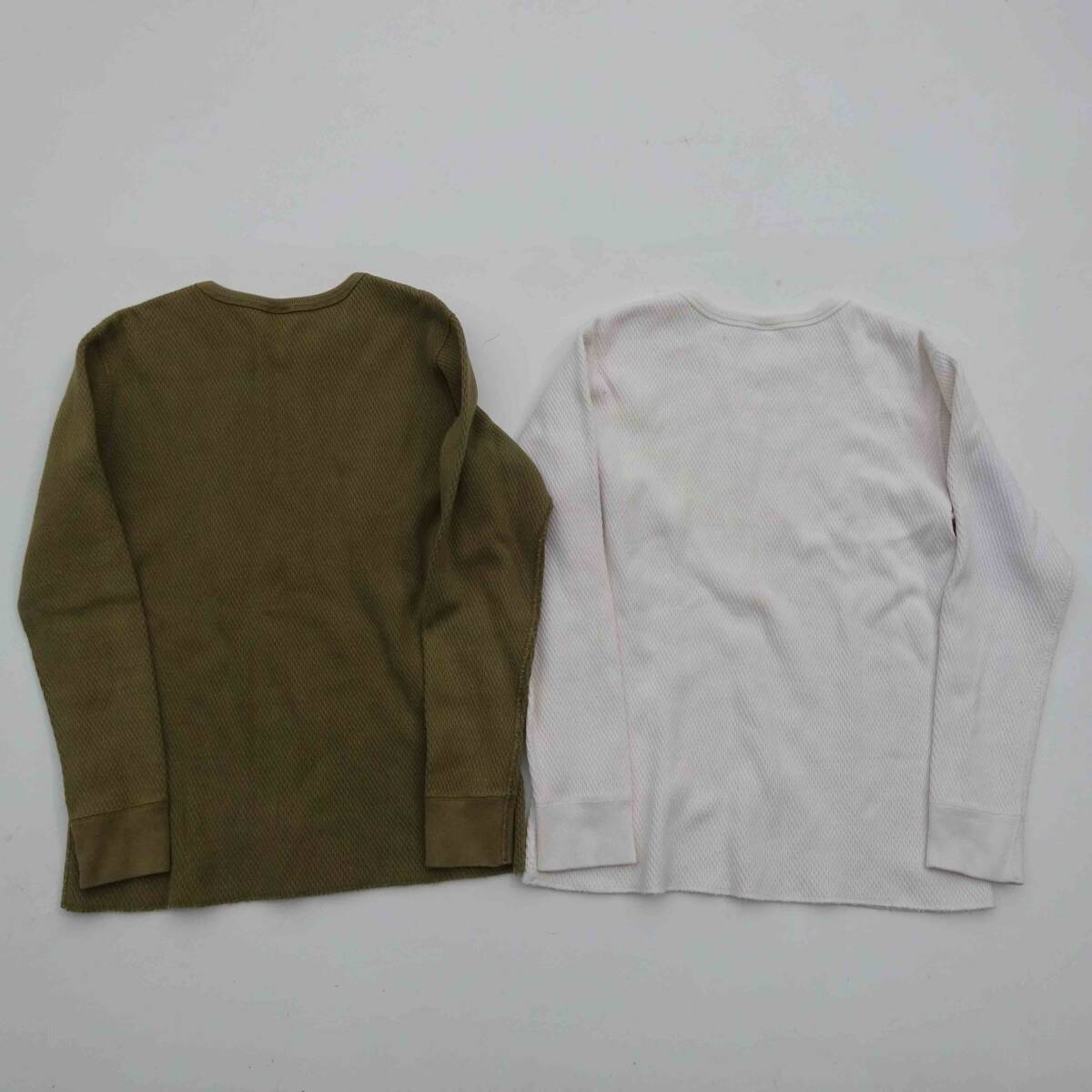 3枚セット 42－44XL  REAL McCOY'S MILITARY THERMAL SHIRT マッコイズ  ミリタリーサーマルシャツ ロンT ヘビーウエイトカーキ白の画像6