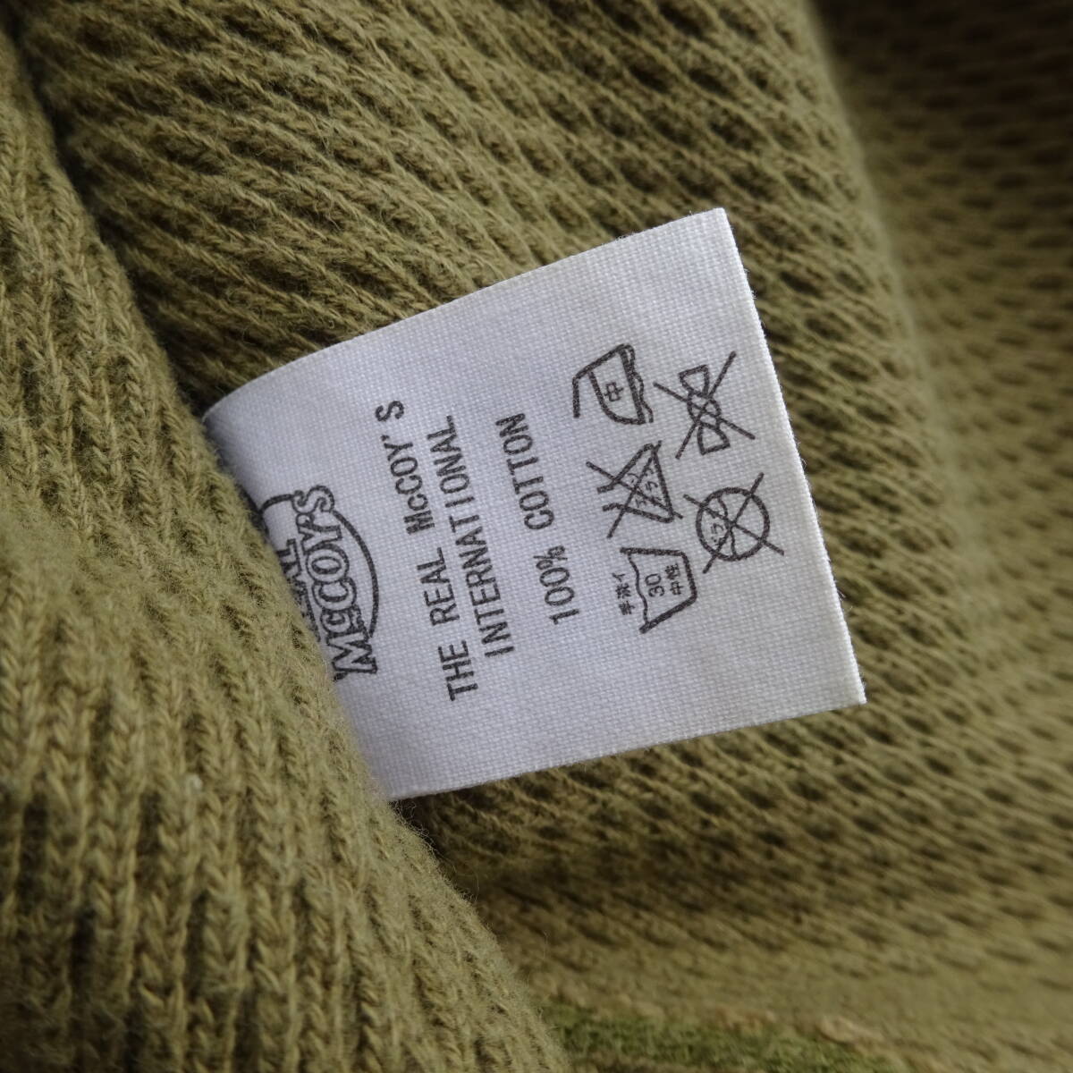 3枚セット 42－44XL  REAL McCOY'S MILITARY THERMAL SHIRT マッコイズ  ミリタリーサーマルシャツ ロンT ヘビーウエイトカーキ白の画像9