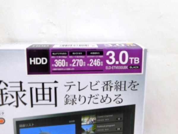 T514*ELECOM e:RECO 3.0TB HDD номер комплект видеозапись специальный установленный снаружи жесткий диск TV видеозапись ETV030UBK HDD 4K соответствует Elecom * стоимость доставки 690 иен ~
