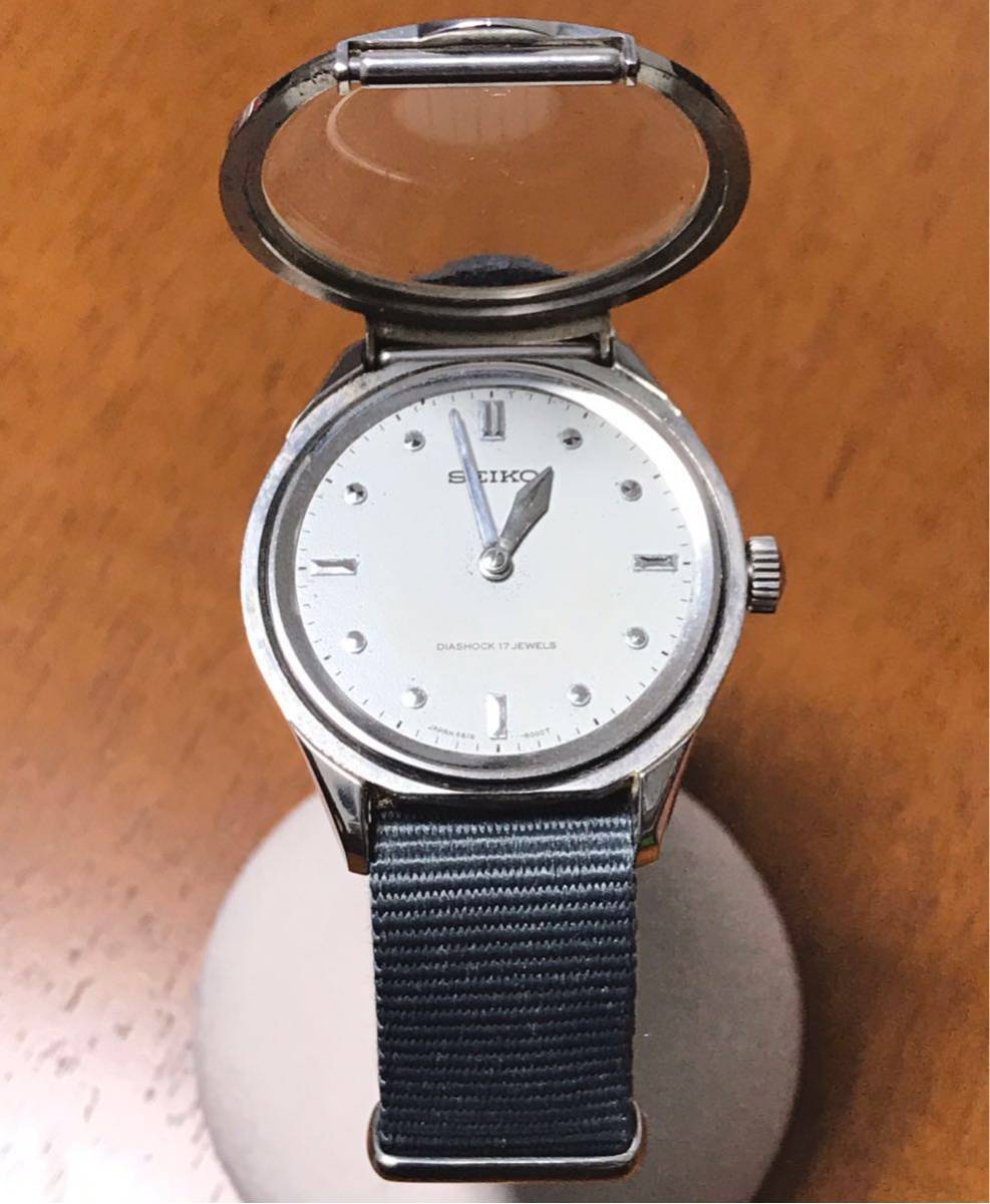 70年代物 セイコーSEIKO 高級17JEWELS メンズ用 触読式 手巻き腕時計(6618-8001)ベルト社外新品