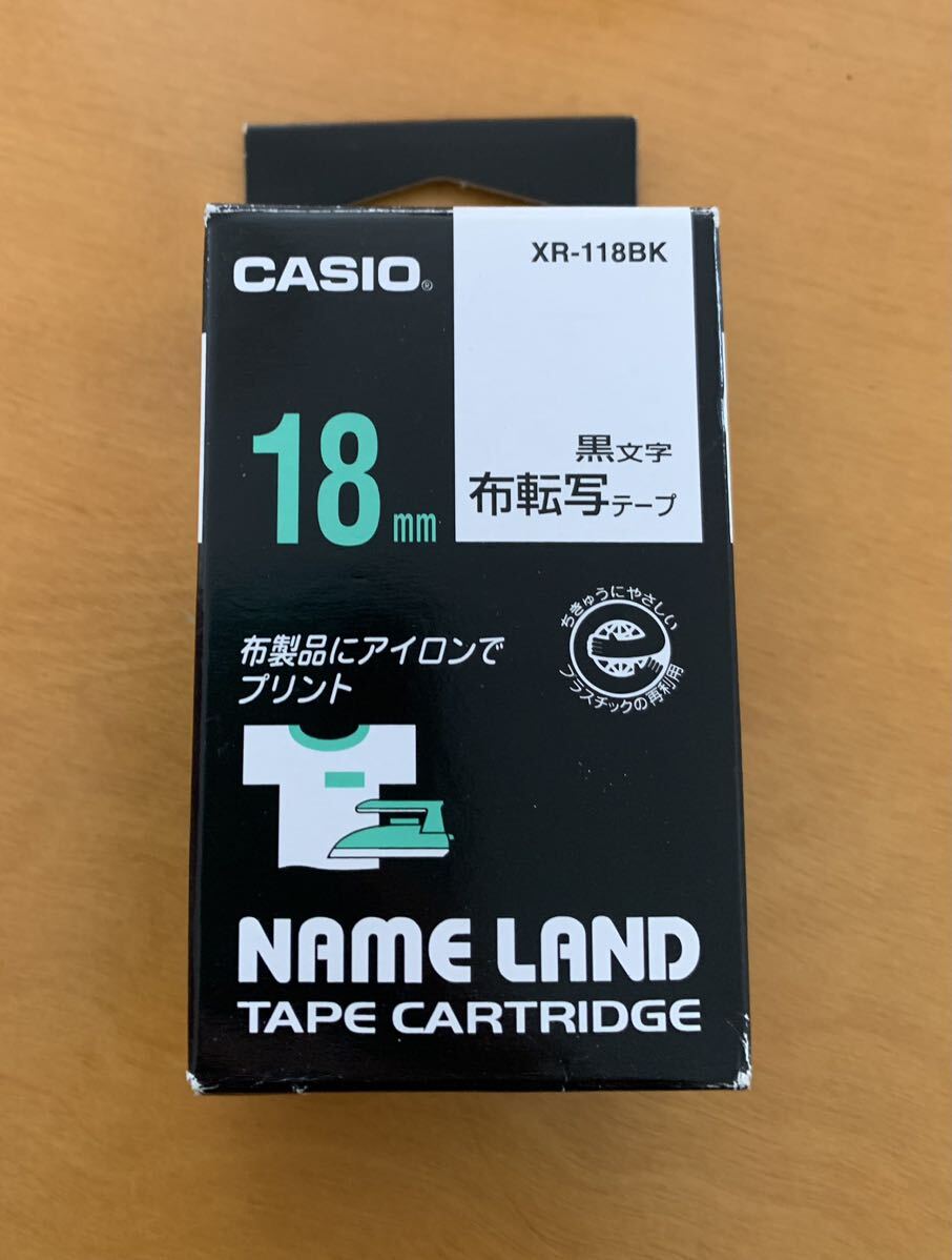  Casio имя Land лента ткань транскрипция 18mm чёрный знак лента картридж этикетка зажигалка XR-118BK б/у имя 