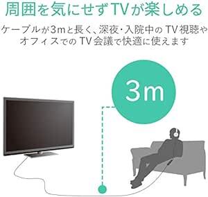 エレコム ヘッドホン テレビ用 【オーバーヘッドタイプ】 φ30mmドライバー"Affinity sound" 3.0m ブラック_画像2