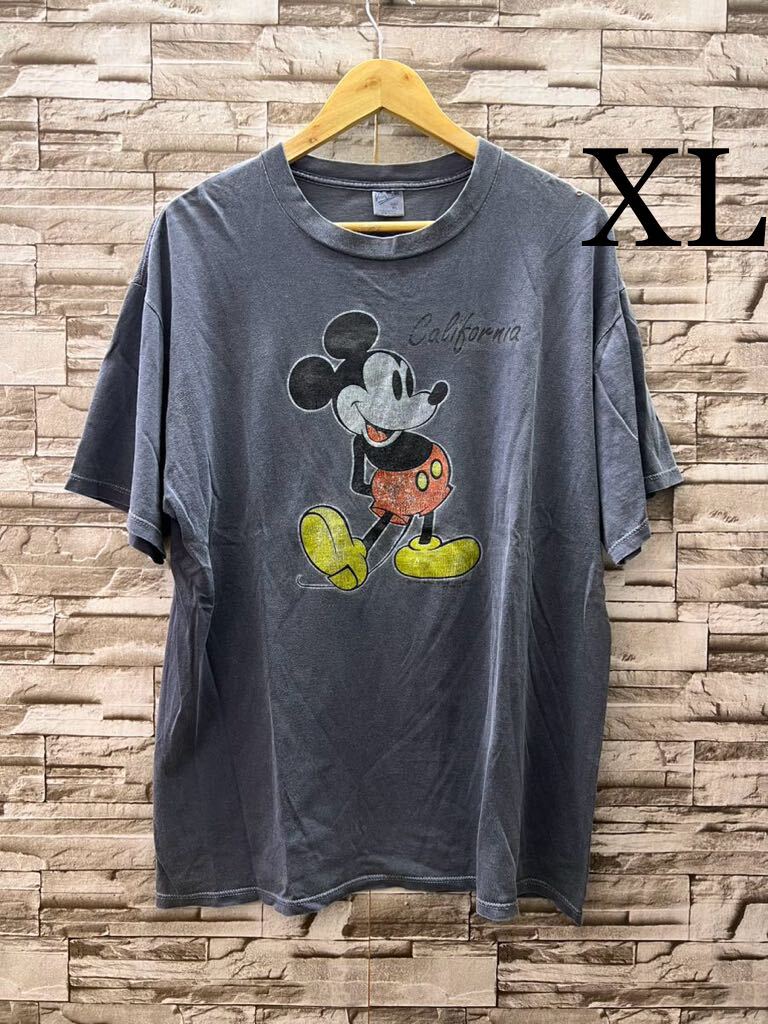 XL グレー ミッキー ディズニー 半袖Tシャツ 半袖 Tシャツ カットソー トップス ビンテージ_画像1