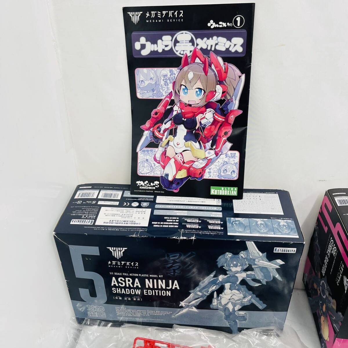 4SC046【未組立あり】KOTOBUKIYA コトブキヤ メガミデバイス 影衣 蒼衣 SOL アスラ ショップ限定品あり プラモ 中古 ※パーツ欠品あり？の画像2