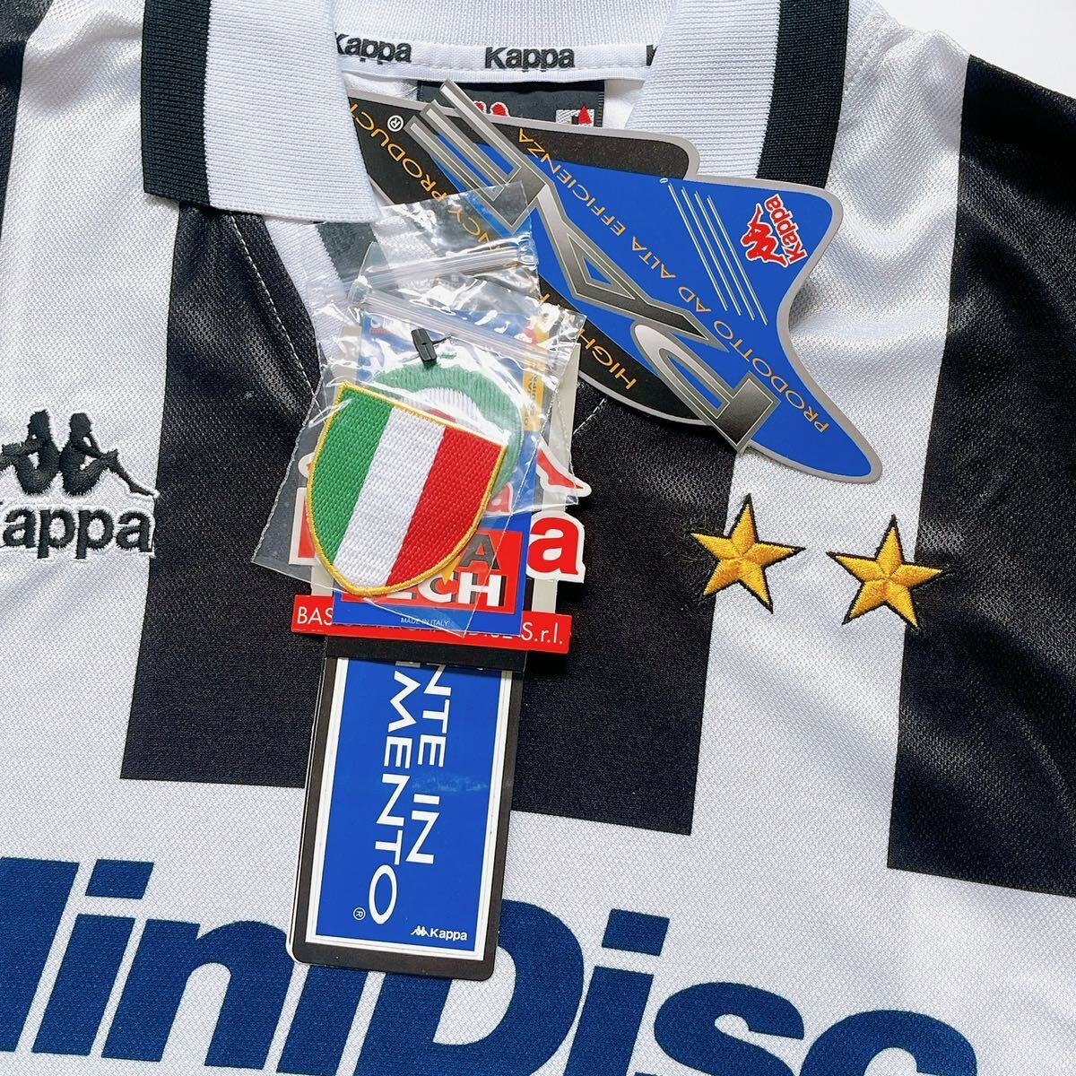 4SB015【未使用】 ユベントス サッカーユニフォーム Kappa JUVENTUS SONY MiniDisc タグ付き Lサイズ 現状品_画像2