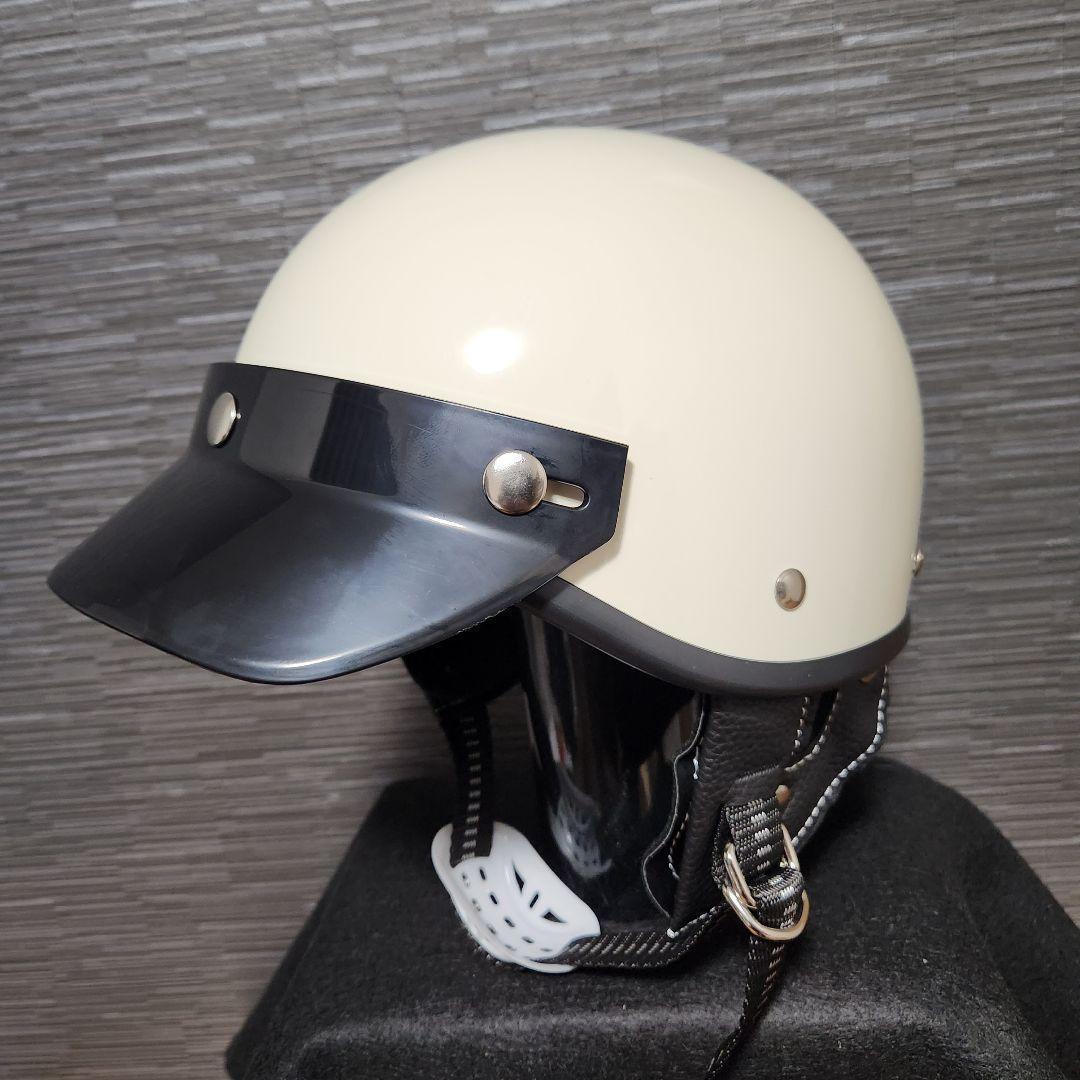 ポリスヘルメット Ｍ Ｌ ＸＬ ホワイト キャップ型 半帽  半ヘル ダックテールの画像3
