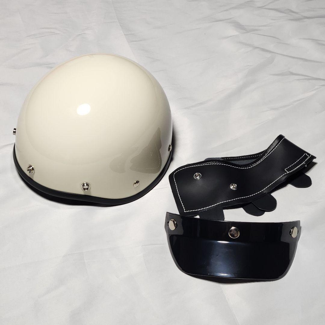 ポリスヘルメット Ｍ Ｌ ＸＬ ホワイト キャップ型 半帽  半ヘル ダックテールの画像8