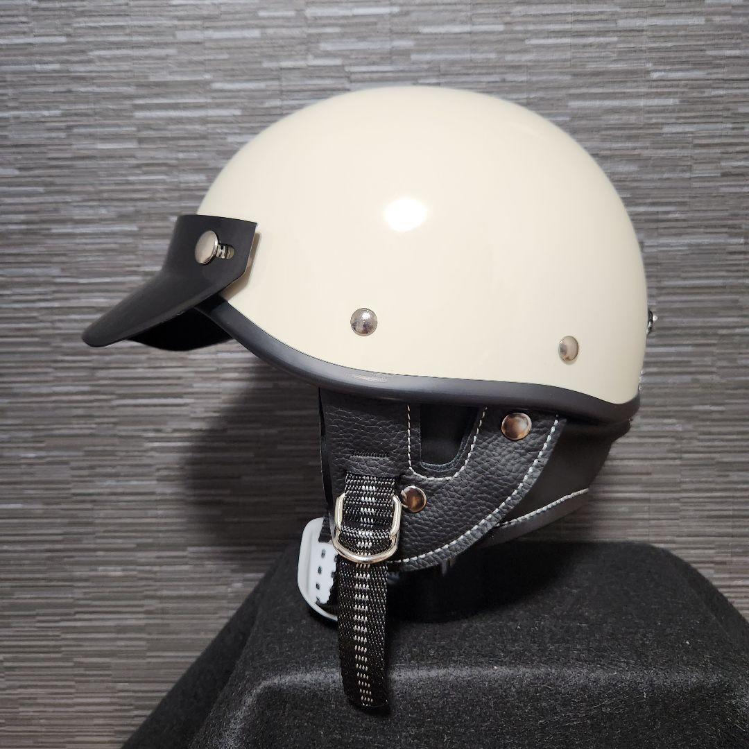 ポリスヘルメット Ｍ Ｌ ＸＬ ホワイト キャップ型 半帽  半ヘル ダックテールの画像2