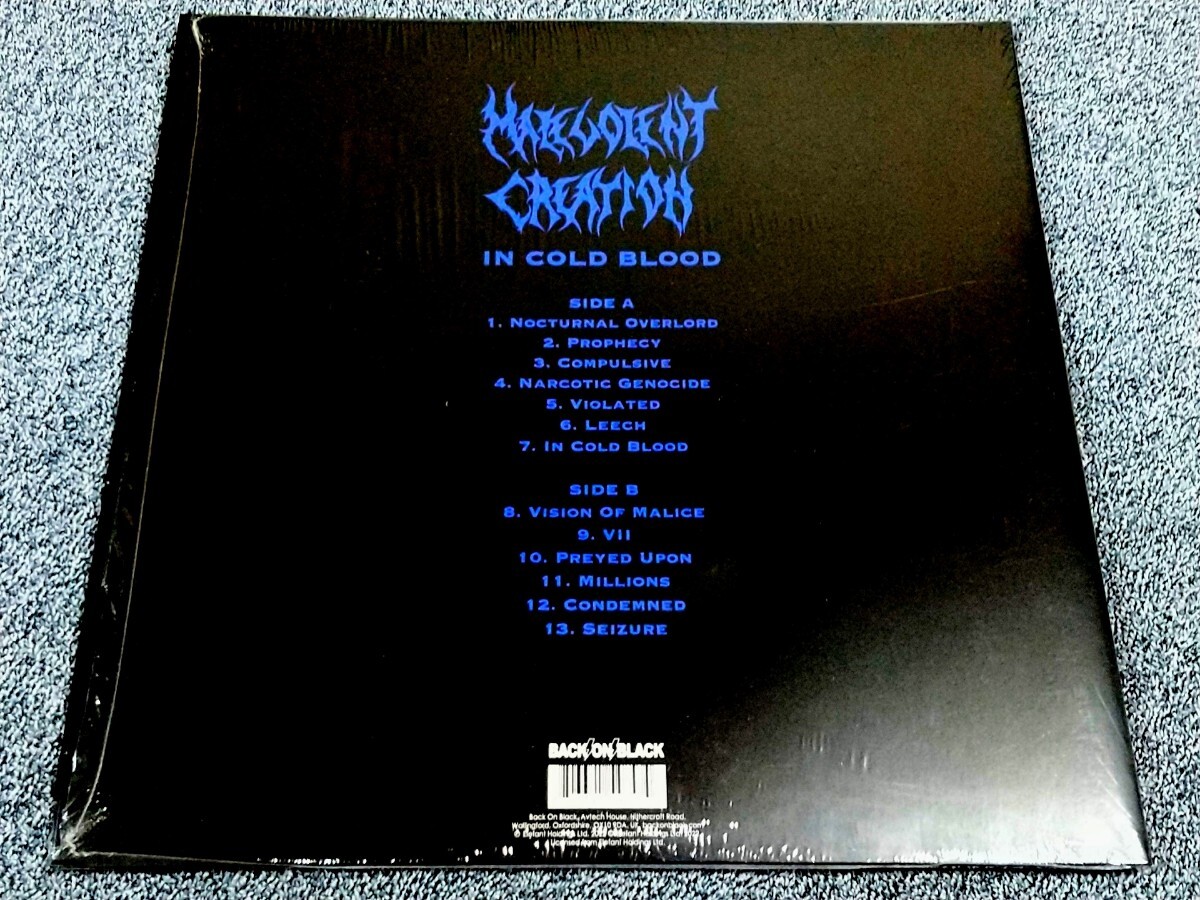 【Death Metal】MALEVOLENT CREATION - In Cold Blood（'97）限定Tranparent Blue Vinyl デスメタル Brutalityの極地 Scott Burns Prod._画像3