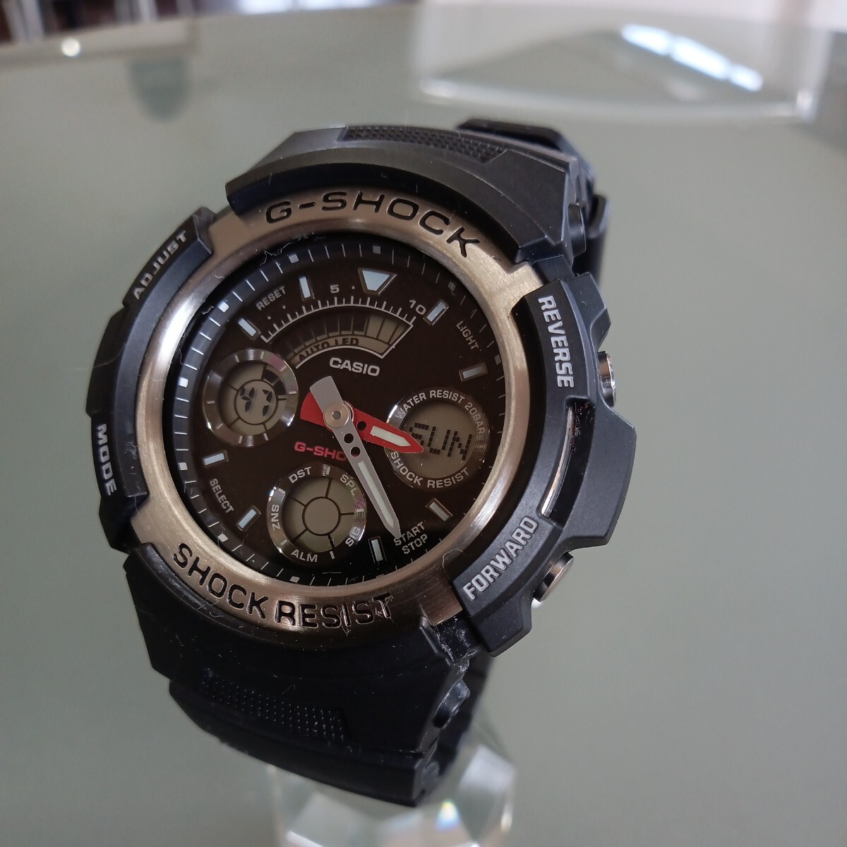 CASIO カシオ G-SHOCK Gショック デジアナ アナデジ 腕時計 AW-590 稼動品の画像2