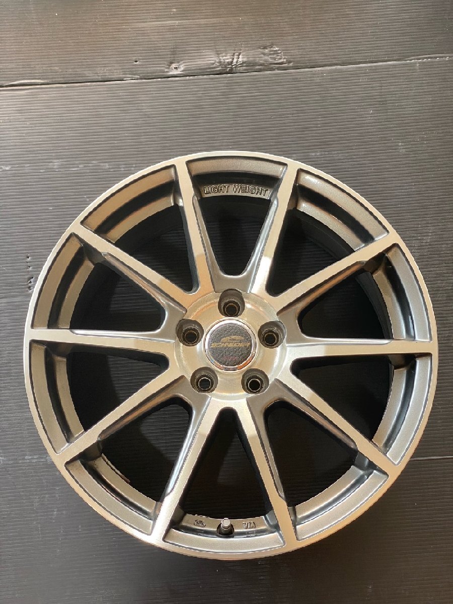 【中古品】　SCHNEDER　LIGHT WEIGHT ガンメタポリッシュ　17×7.0　100-5H+48　ハブ径67mm(実測)【４本セット】　プリウス等に_画像3