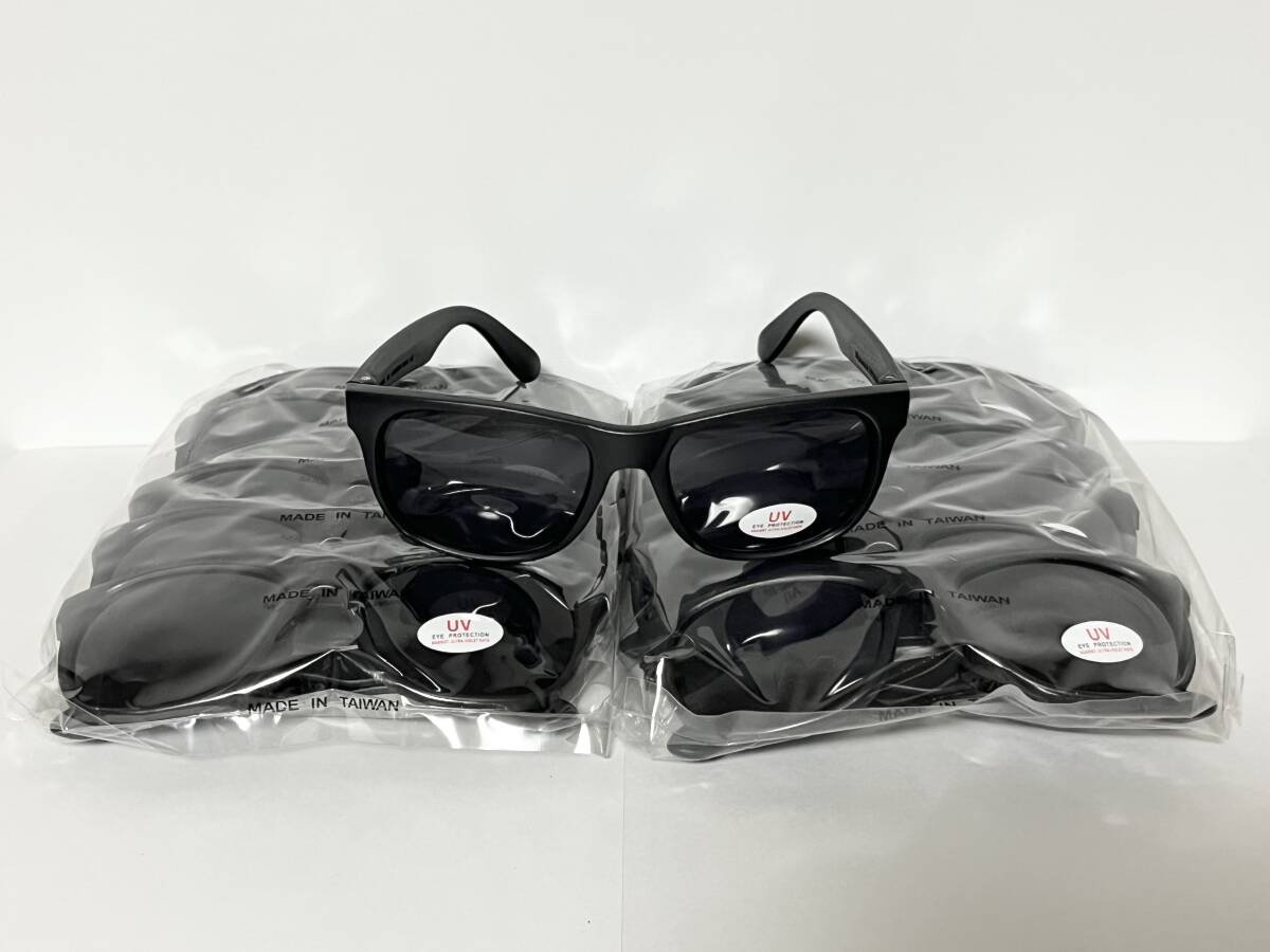 新品★ウェリントン型 UV サングラス 12個 セット まとめ ブラック/黒の画像1