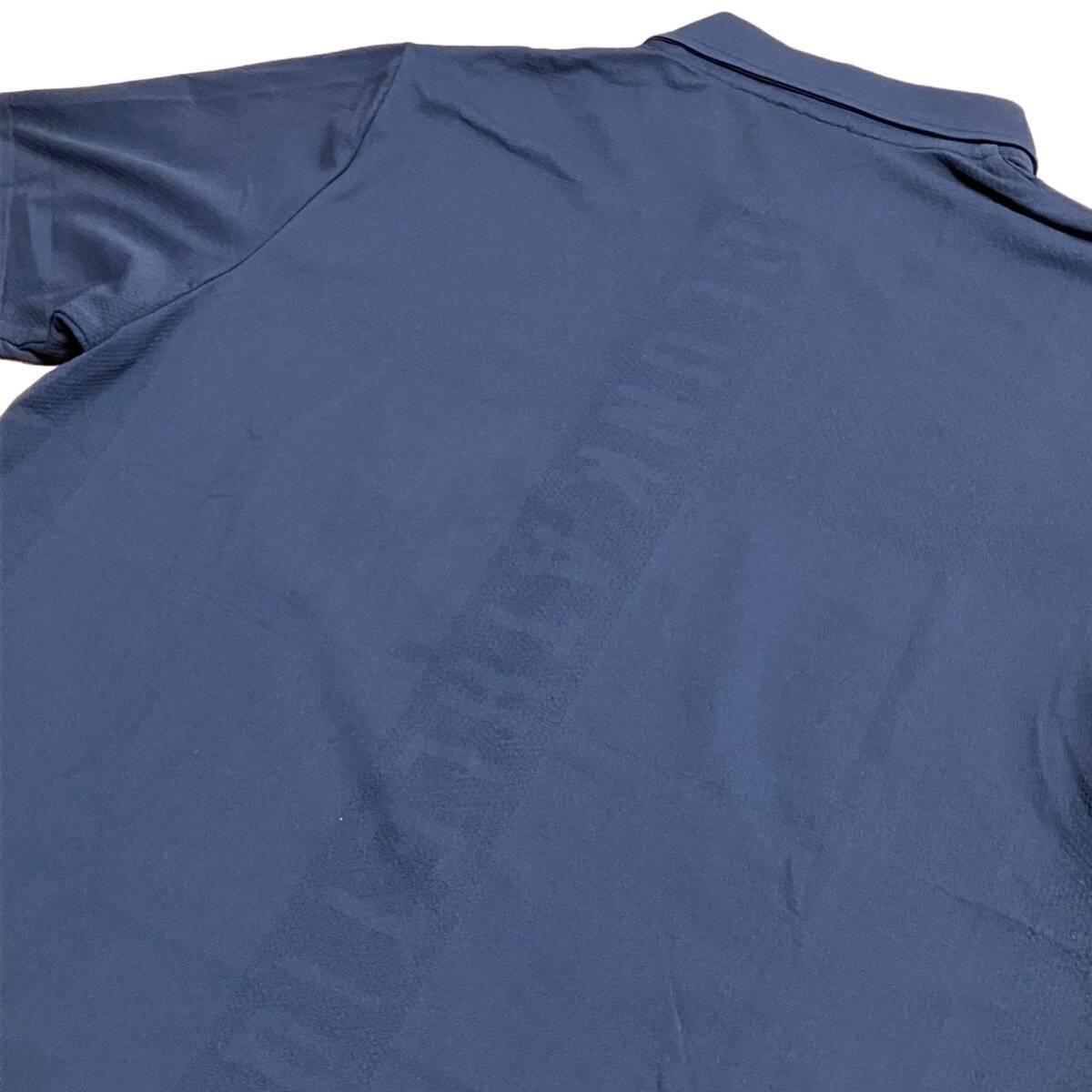 U521 美品 クランク CLUNK 半袖シャツ ハーフジップシャツ ネイビー ゴルフウェア Lサイズ B911_画像9