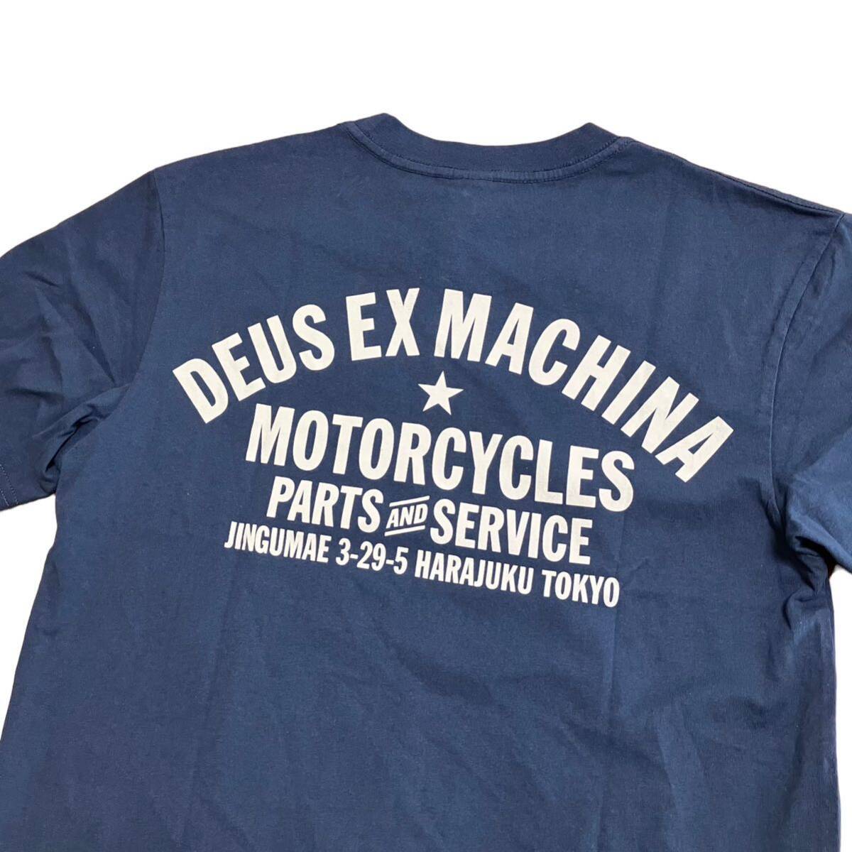 W363 未使用 DEUS EX MACHINA デウス エクス マキナ TOKYO ADDRESS Tシャツ S メンズ 半袖 ネイビー T-DMW41808R B938_画像6