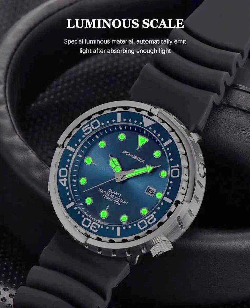 新作 メンズ腕時計 シチズンオマージュ ダイバー ズウォッチ ベゼル可動 カレンダー スーツ 防水腕時計 人気モデル 1835dの画像6