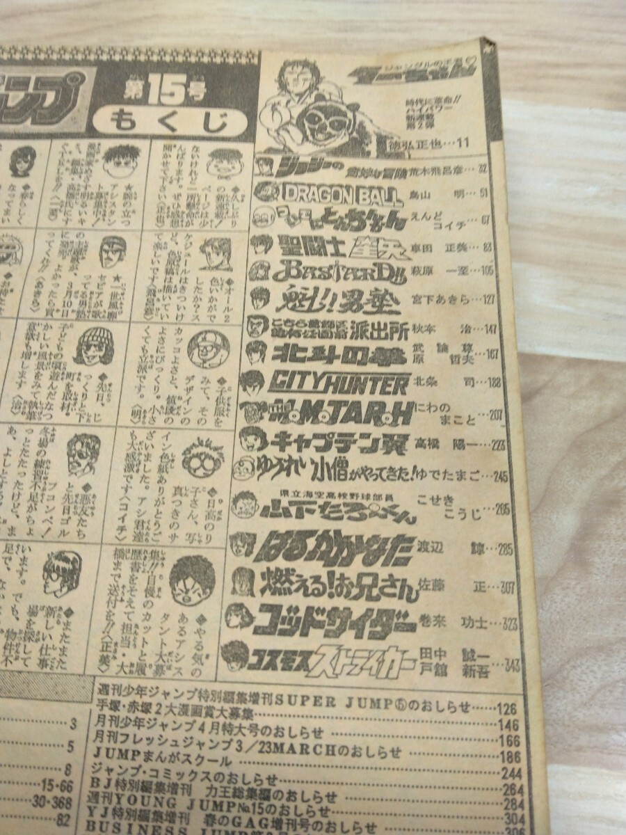 当時物　レトロ　週刊少年ジャンプ　3月31日号　No.15　1988年　表紙　ジャングルの王者ターチャン　本　漫画　雑誌　ヴィンテージ　印刷物_画像10