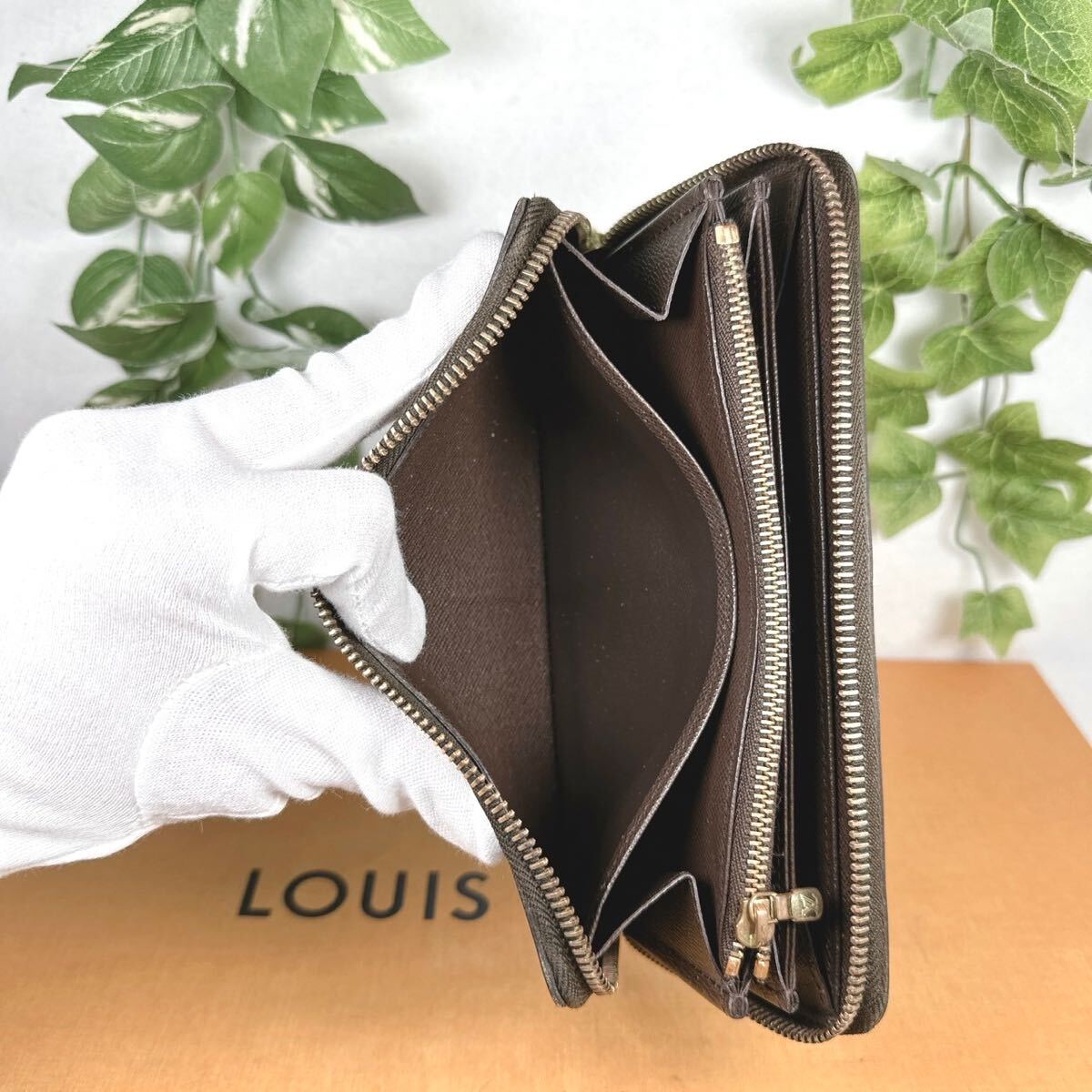 1円 ルイヴィトン LOUIS VUITTON ダミエ 長財布 ジッピー ラウンドファスナー N41661 シリアルナンバー CA5121男女兼用_画像6