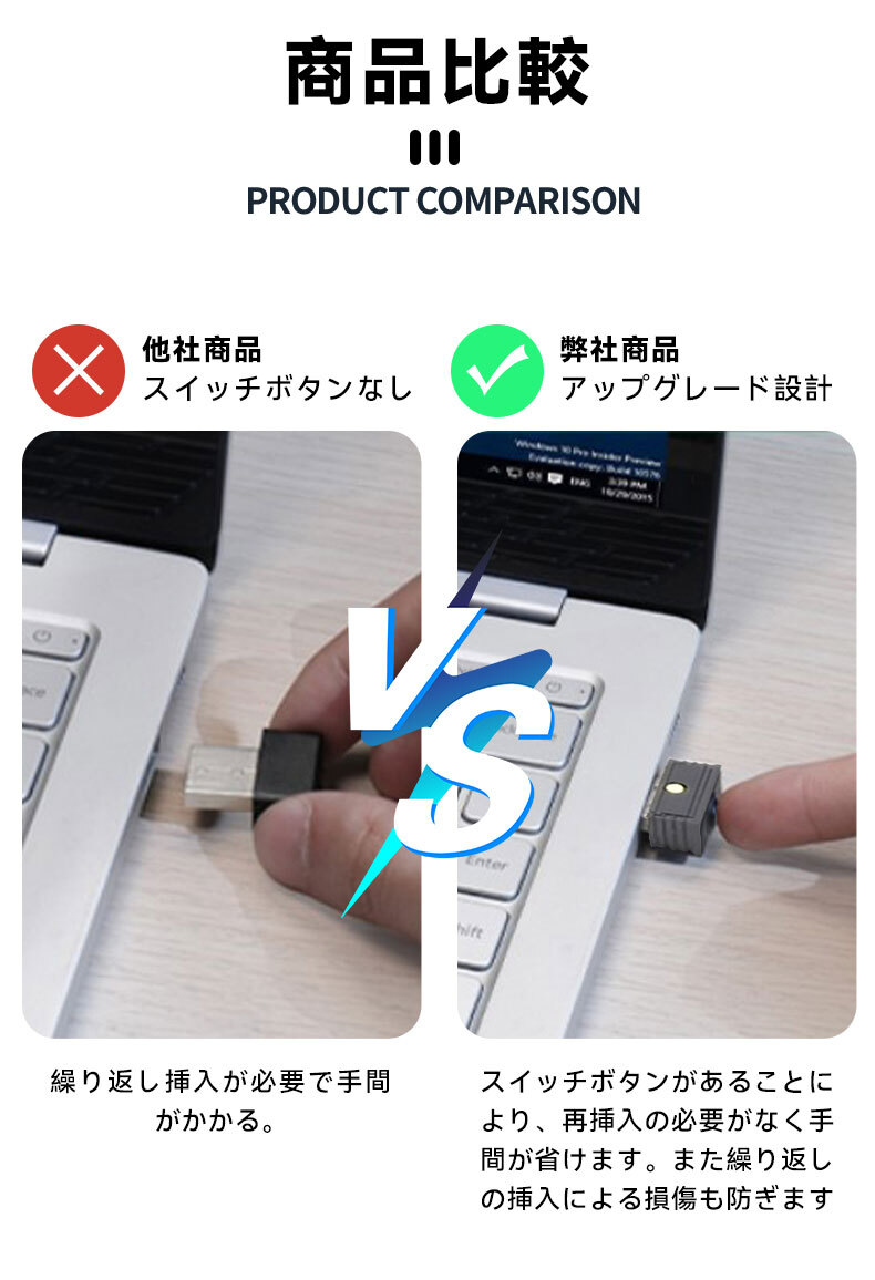 (B) マウスジグラー USB マウスムーバー 小型 スリープ防止 デバイス リモート テレワーク アンチ スクリーンセーバー ドライバ不要_画像5