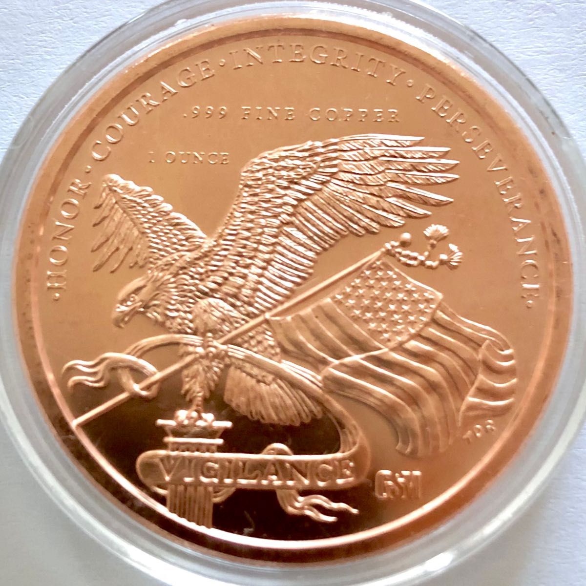 トランプ大統領 1oz(トロイオンス) 31.1g 99.9％ 純銅 メダル コイン GSM社発行/高級アクリルカプセル付2枚