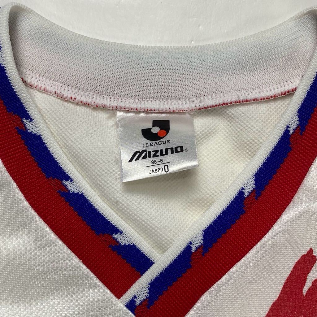 90s MIZUNO ミズノ 横浜F・マリノス トレーニングシャツ 応援 ユニフォーム ホワイト O 日本製 Jリーグの画像4