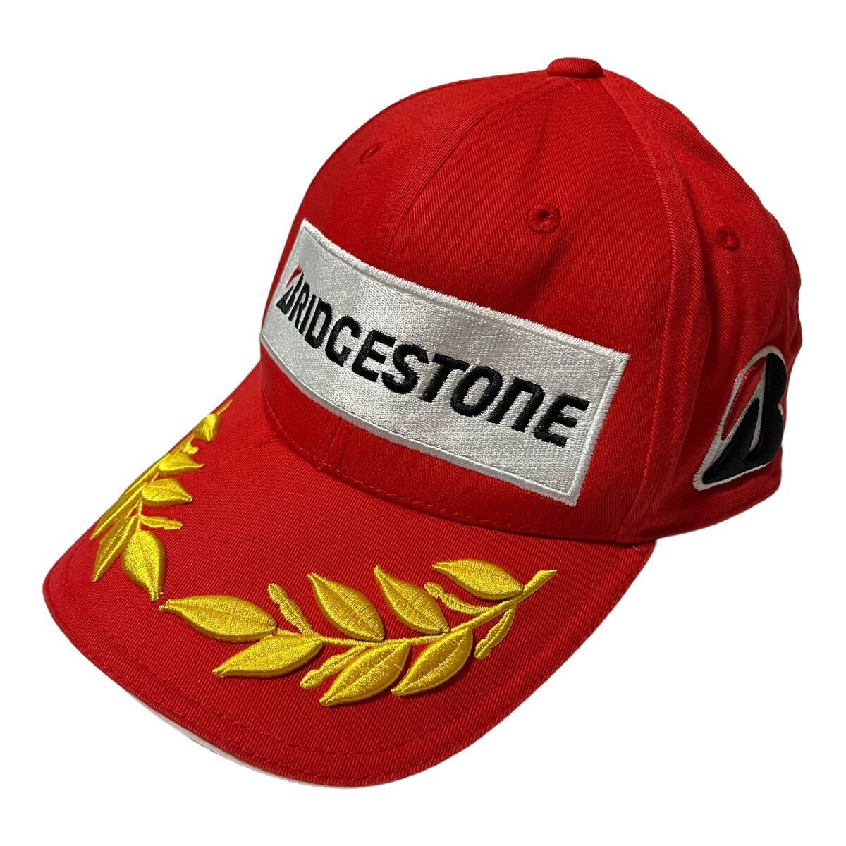 BRIDGESTONE ブリヂストン 6パネルキャップ ウィナーズキャップ ポディウムキャップ 帽子 F1 モータースポーツ レッドの画像1