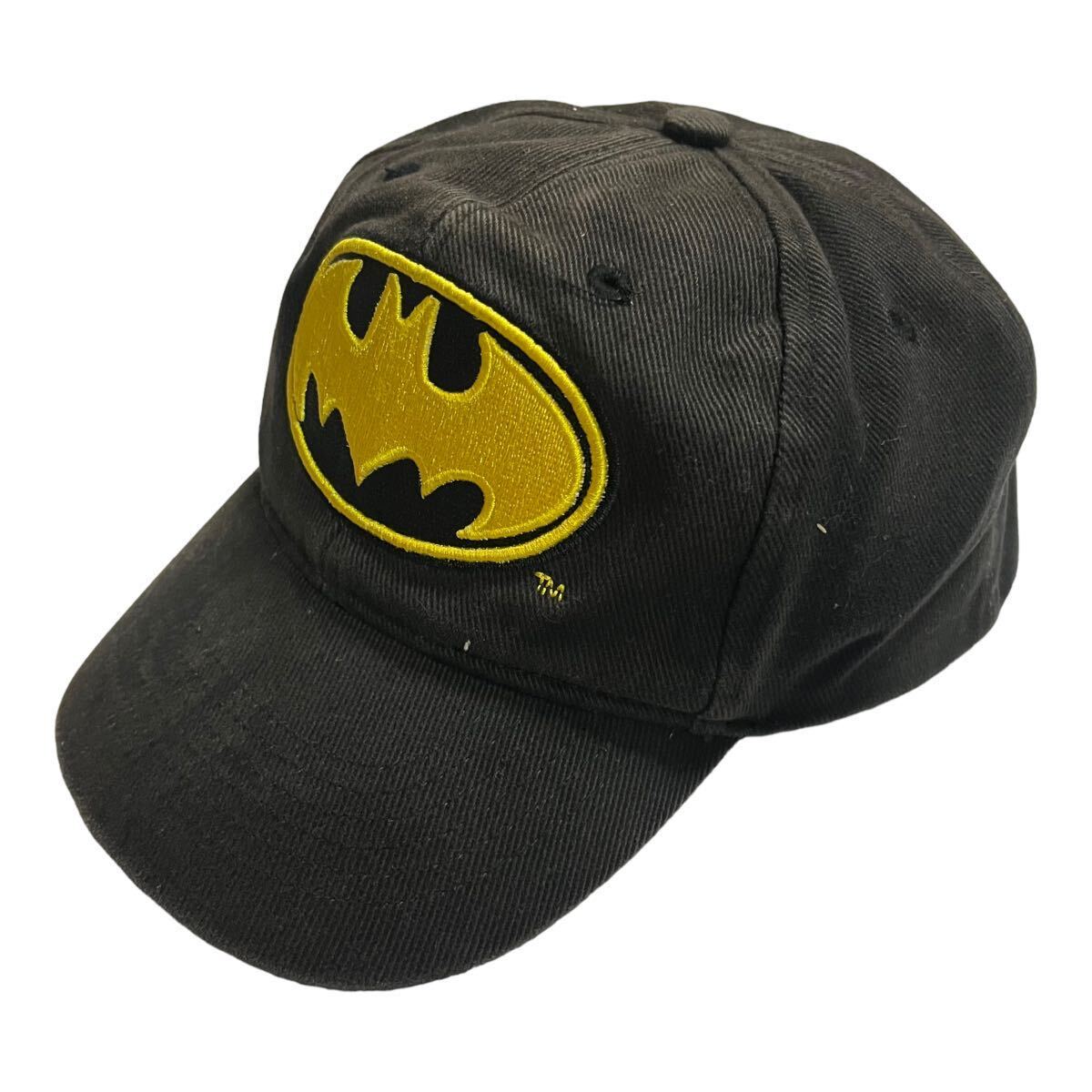 バットマン ワーナーブラザーズ WB 6パネルキャップ 帽子 ツイル地 ブラック ロゴ刺繍 Sの画像1