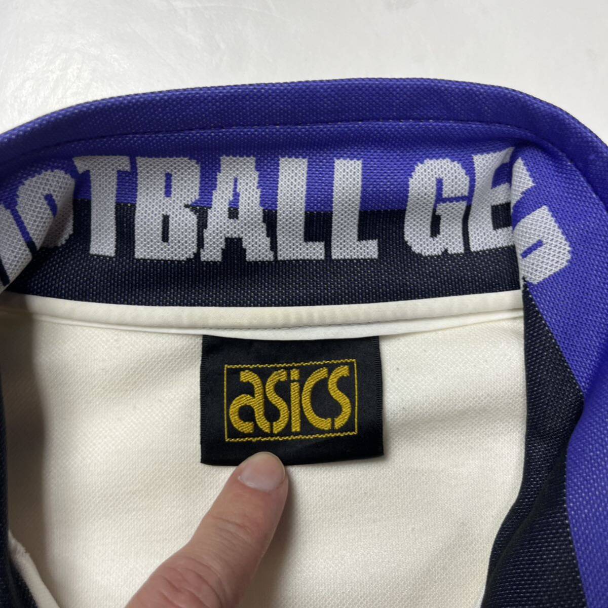 ASICS アシックス セットアップ ジャージ 上下セット ジャケット パンツ ホワイト×ブルー XO サッカーの画像6