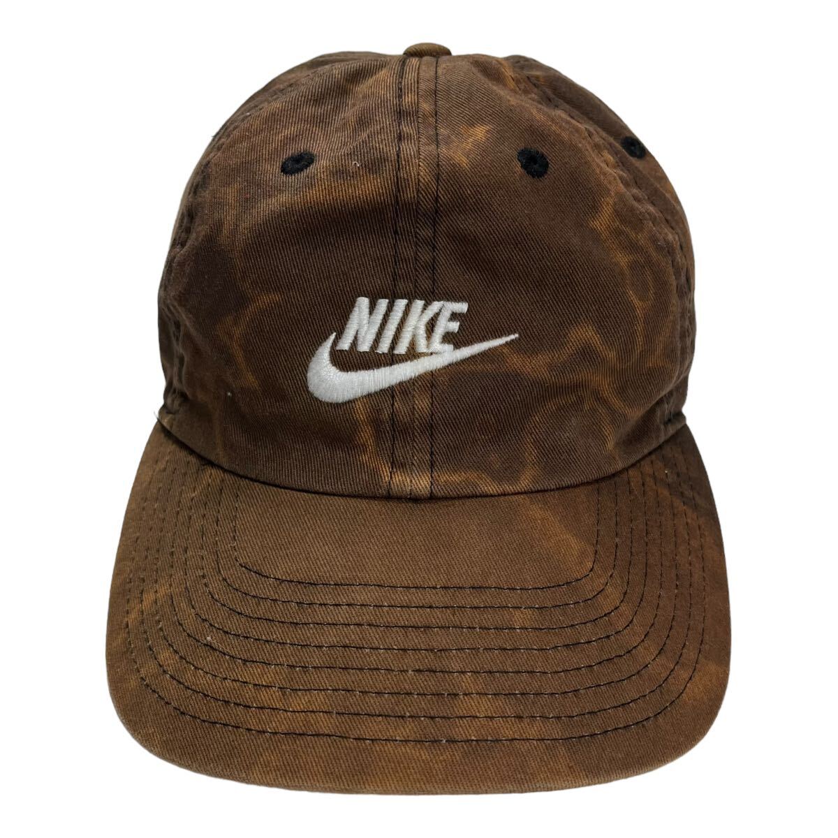 NIKE Nike 6 panel cap hat Logo embroidery Thai large dyeing Brown 