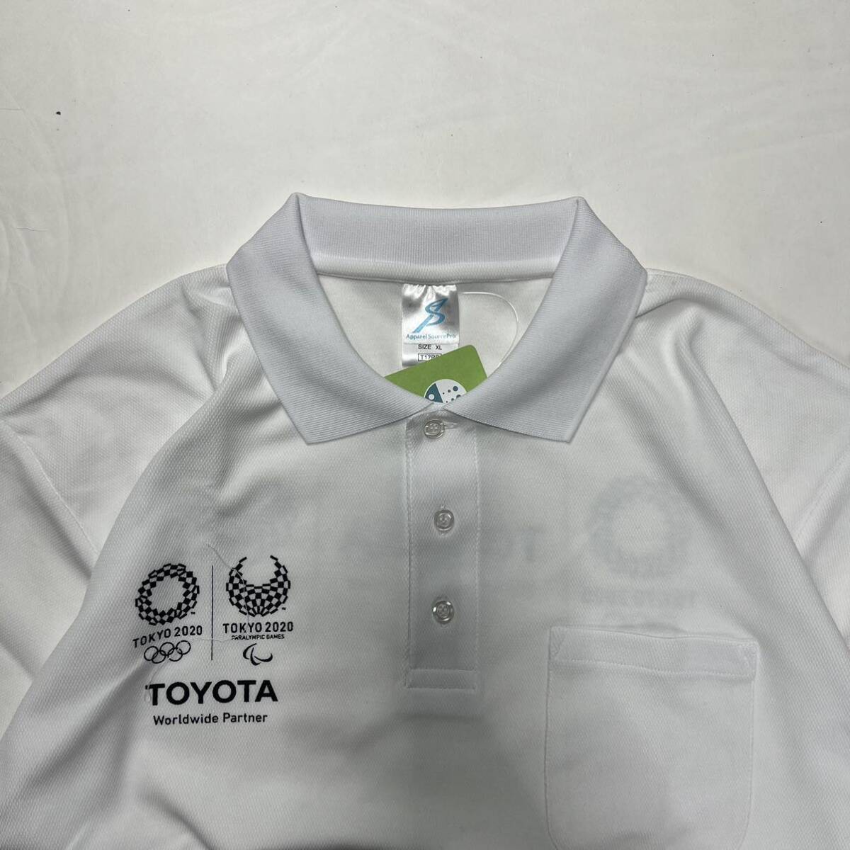 TOYOTA トヨタ 東京オリンピック2020 半袖ポロシャツ ユニフォーム メッシュ ホワイト XL_画像3