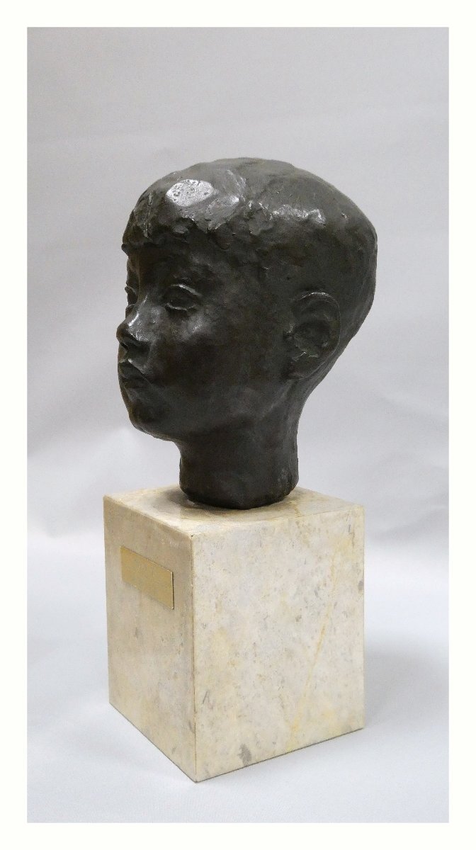 祥【真作】佐藤忠良「男の子」1953年 ブロンズ彫刻 共箱 証明書有 サイン有 日本人彫刻作家の第一人者 一点もの【ギャラリー祥】