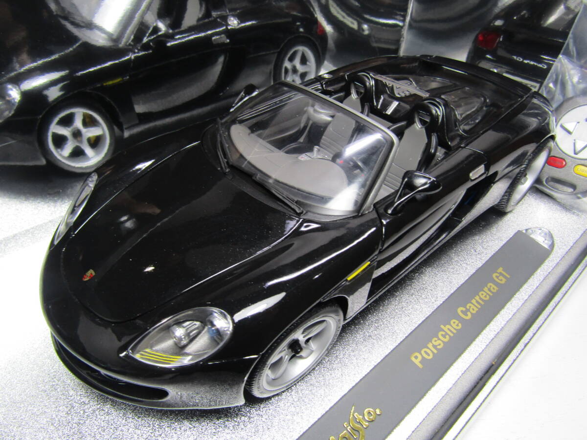 Porsche 1/18 ポルシェ Carrera GT ブラック 黒 カレラ GT スピードスター フェルディナント 911 955 Maisto ライト ブレーキ点灯 JUNK扱い_画像1